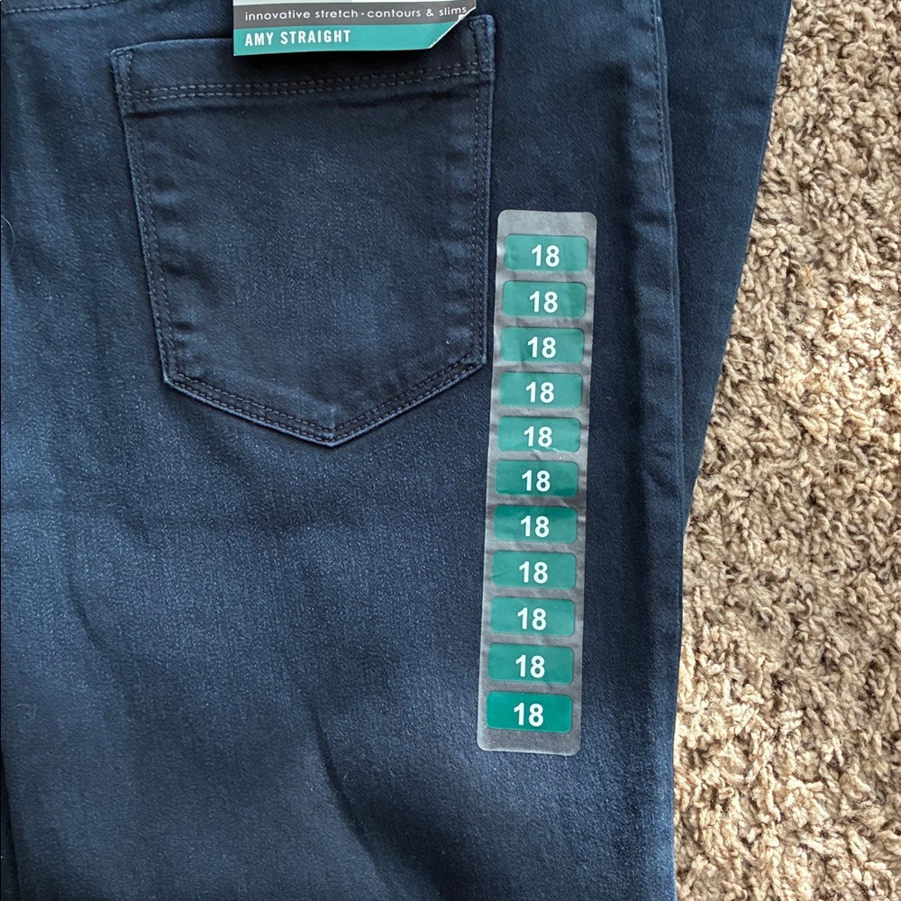 Bandolino Cotton Jeans Pants Amy Straight Leg Plus SZ 18 Blue New with Tags! - Picture 8 of 8